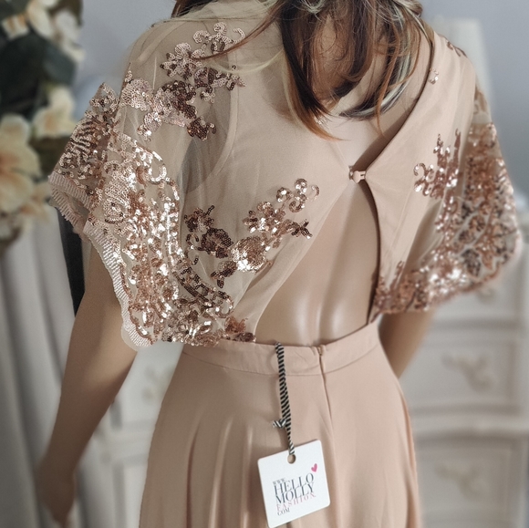 NWT Hello Molly Rose Gold Hi Lo Mardi Gras Ball - Picture 8 of 11